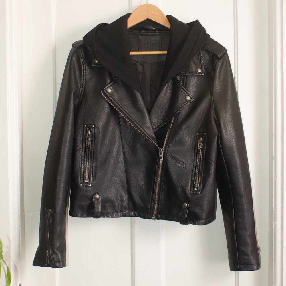 BLANK NYC pleather moto jacket size large